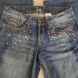 Zco Studded Wide Leg Jeans Size 3